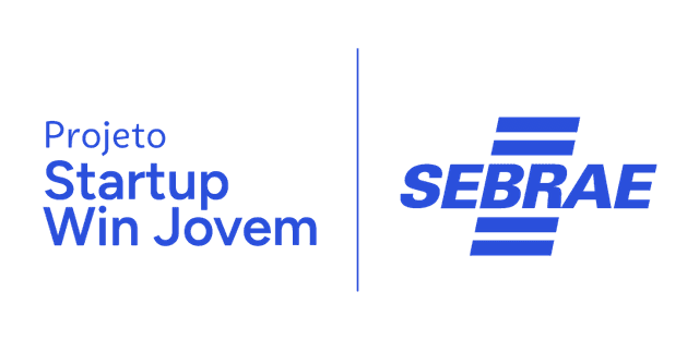 Logo do Projeto Startup Win Jovem, em parceria com o Sebrae